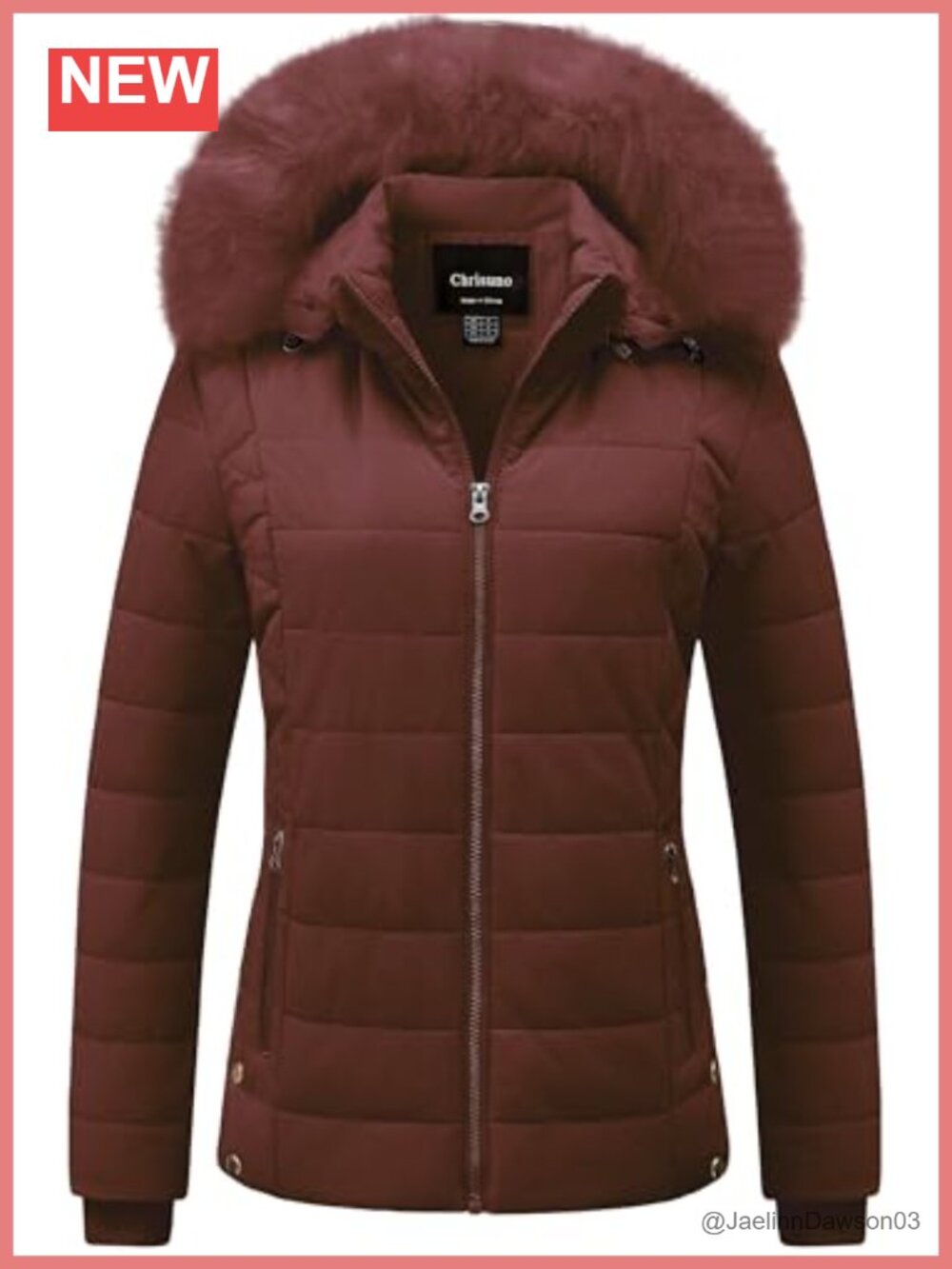 Women's Quilted Lightweight Puffer Jacket Faux Fur Lined Removable Hood